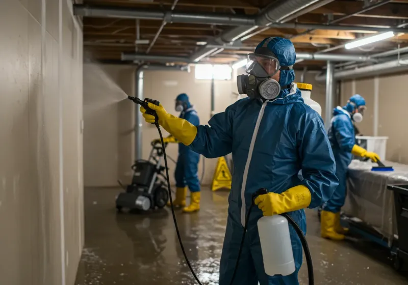 Basement Sanitization and Antimicrobial Treatment process in Puhi, HI