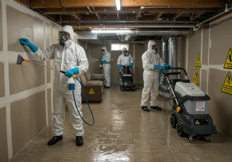 Basement Moisture Removal and Structural Drying process in Puhi, HI